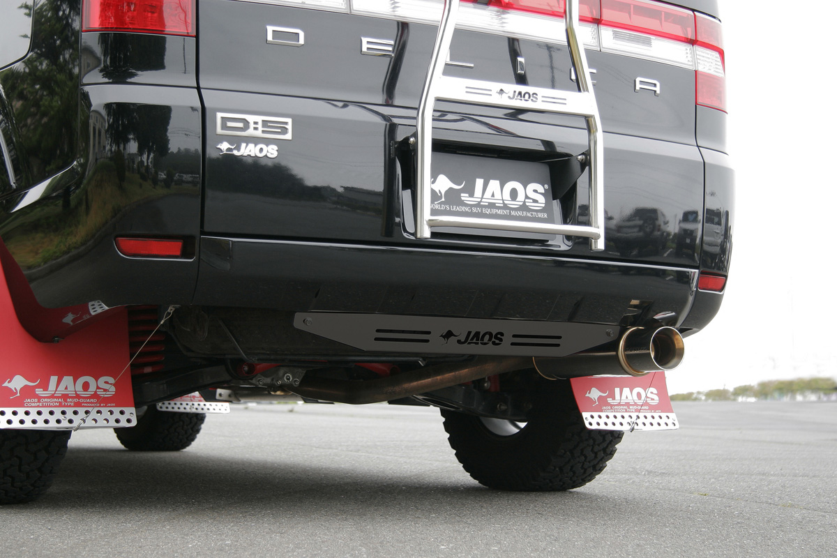すのでご スキッドプレート【ジャオス】JAOS リヤスキッドバー ブラック/ブラック ハイエース 200系 年式04.08- 標準ボディ